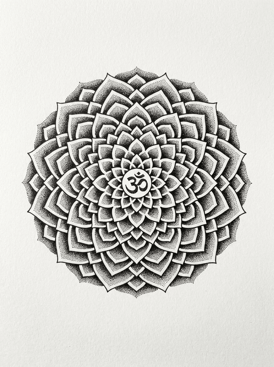 Dotwork tattoo design example generated with InkOnce