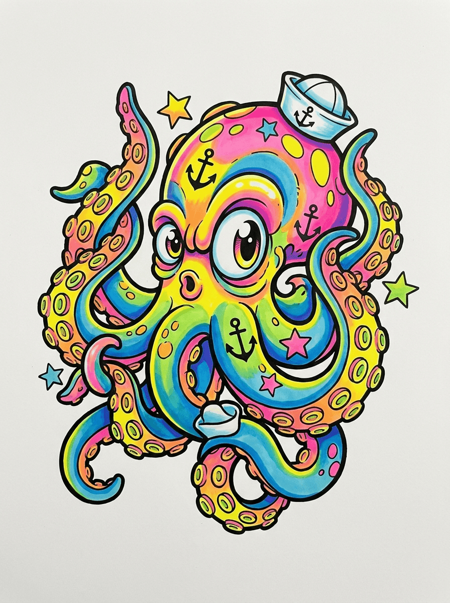 New School tattoo design example generated with InkOnce