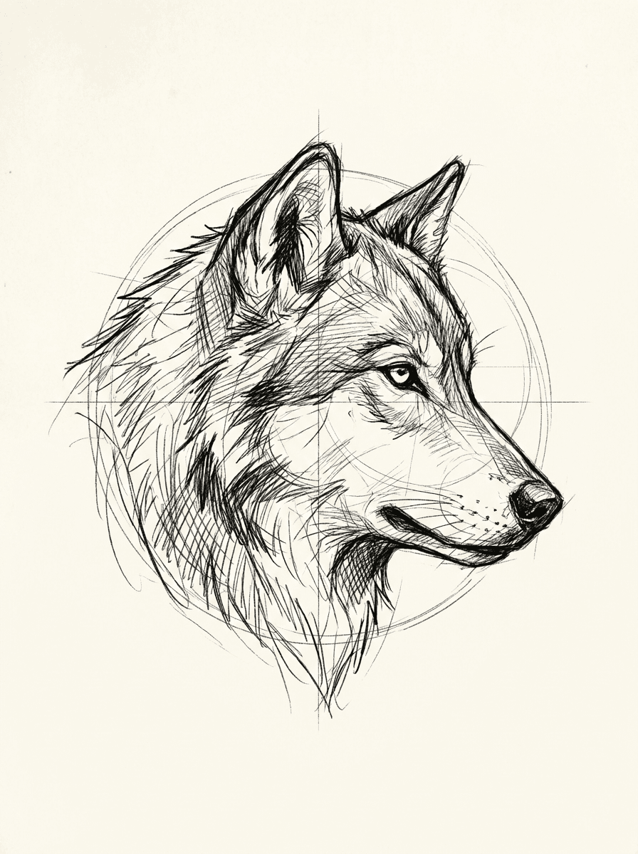 Sketch tattoo design example generated with InkOnce